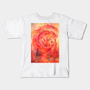 Watercolor Rose Kids T-Shirt